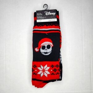 DISNEY Nightmare Before Christmas Crew Socks In Black And Red